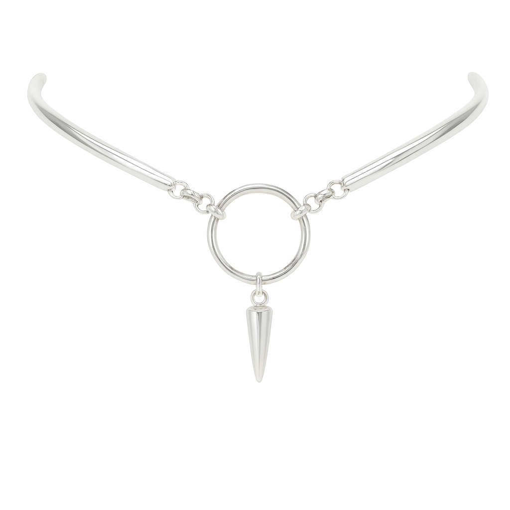 Silver Halo Necklace with Spike
