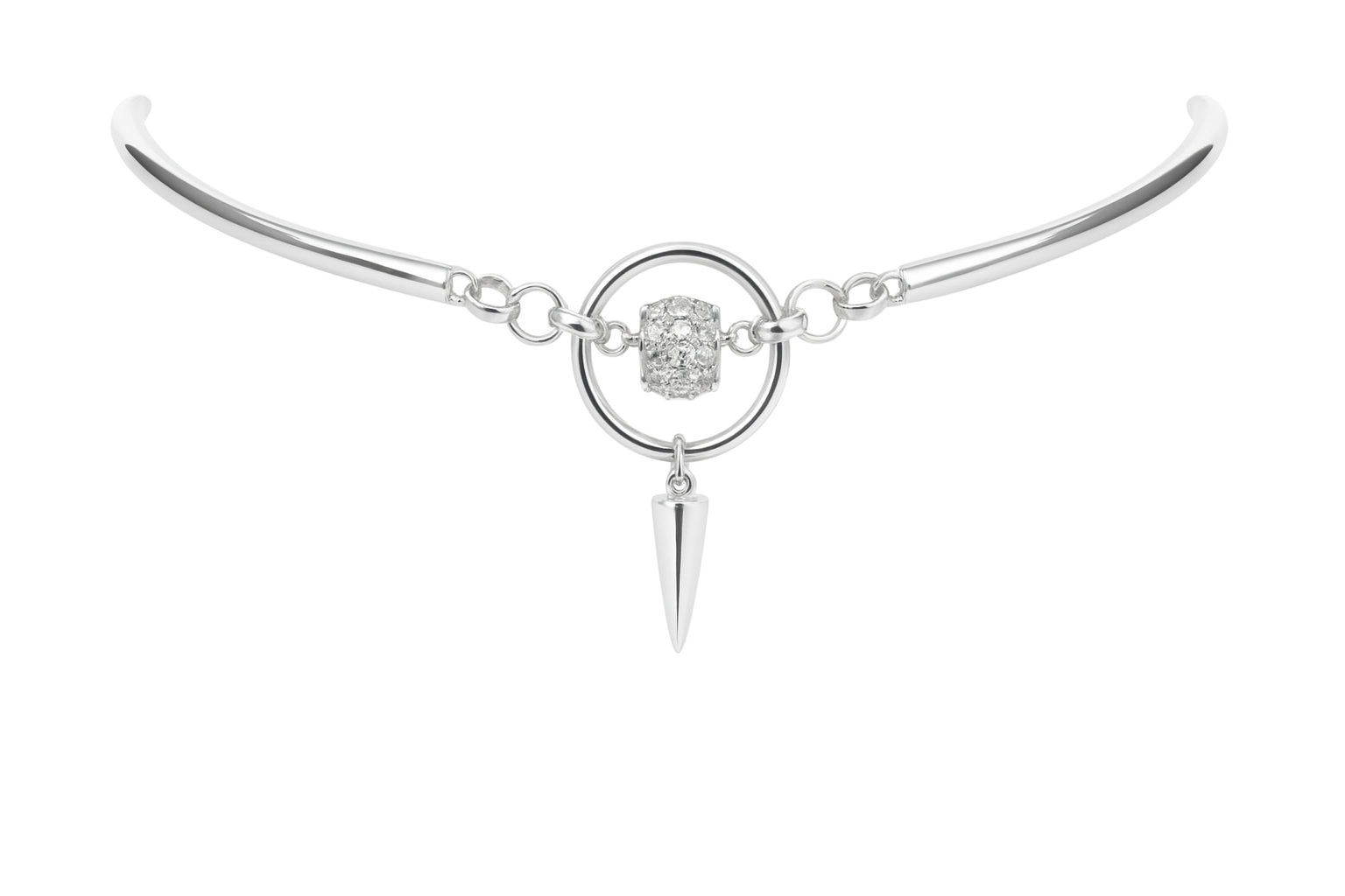 Silver Spike & Halo Necklace