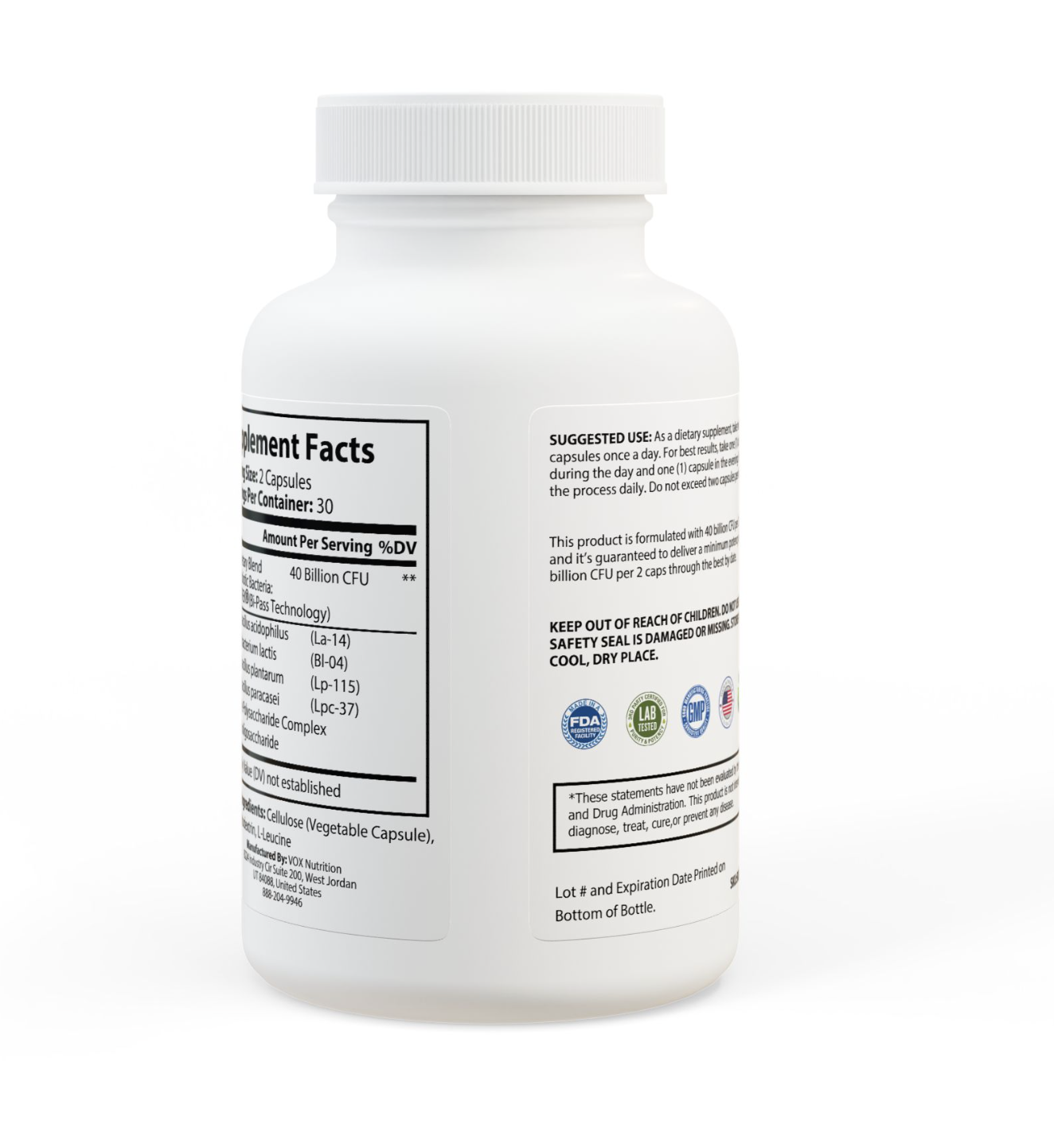 V4M Probiotics for men, 40 Billion CFU (60 Capsules)