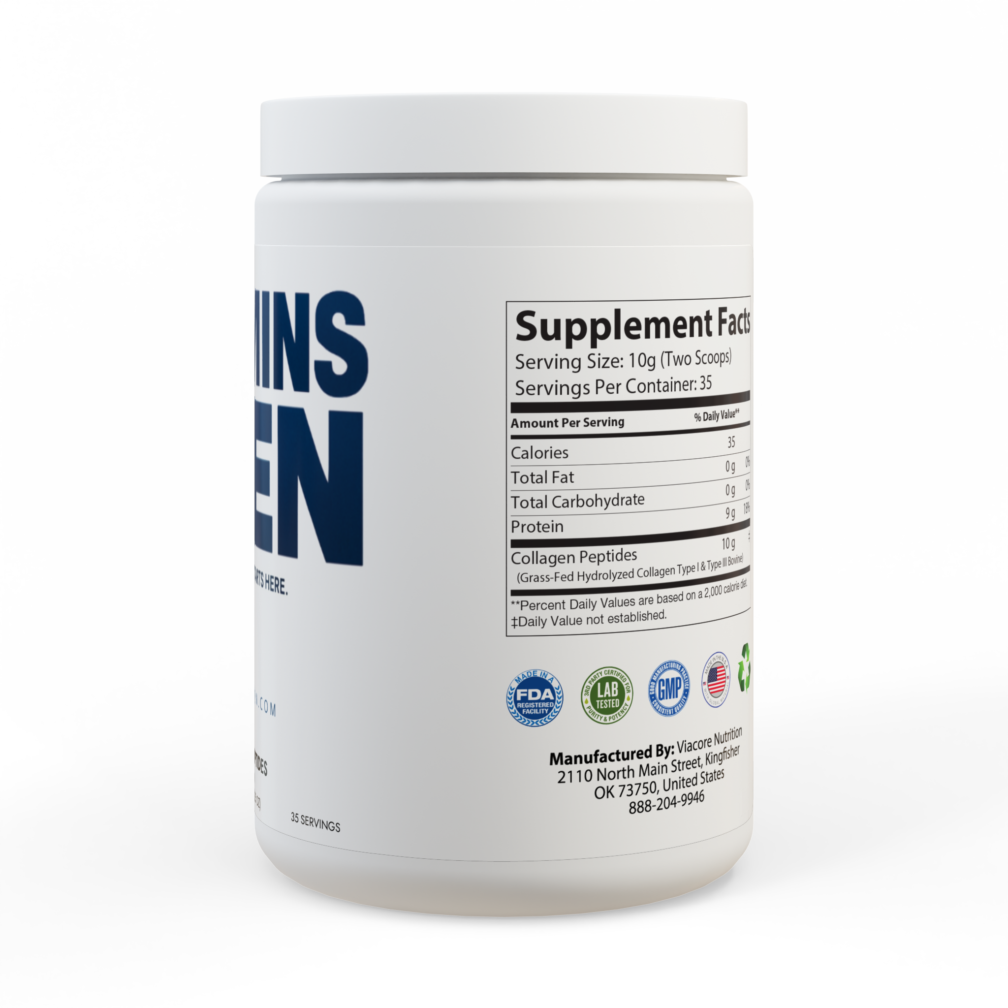 V4M Collagen Peptides Type I & III Supplement (350g, 12.3oz)