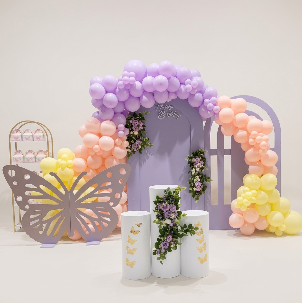 Pastel Balloon Party Backdrop Set