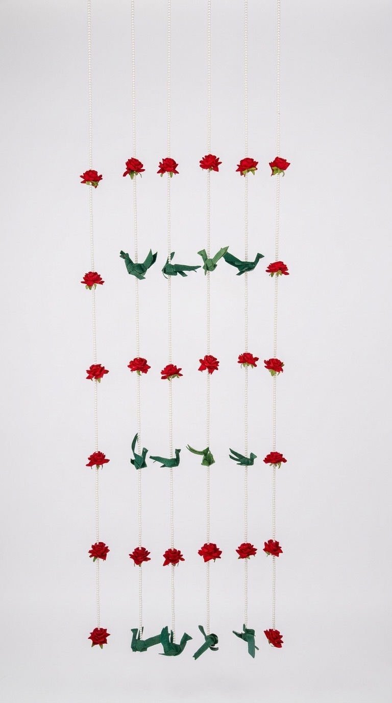 Origami Bird and Flower Hanging Decor