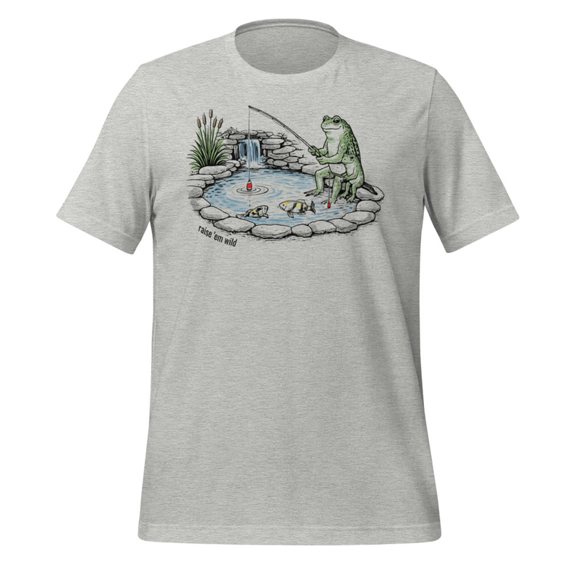 Frogs Fishing in the Pond Shirt – Wild Backyard Wildlife T-Shirt – Backyard Nature Animal Tee