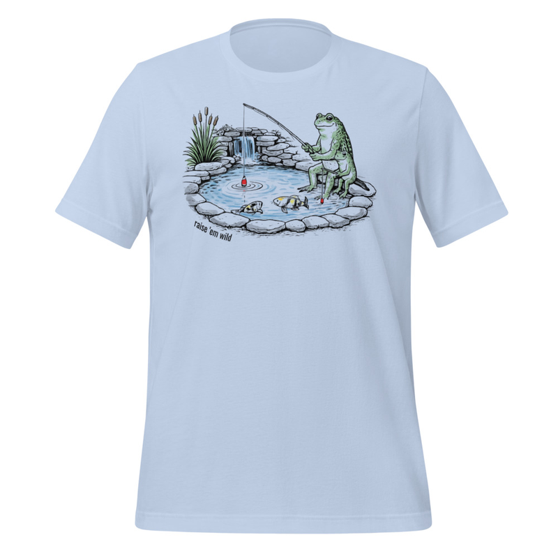 Frogs Fishing in the Pond Shirt – Wild Backyard Wildlife T-Shirt – Backyard Nature Animal Tee