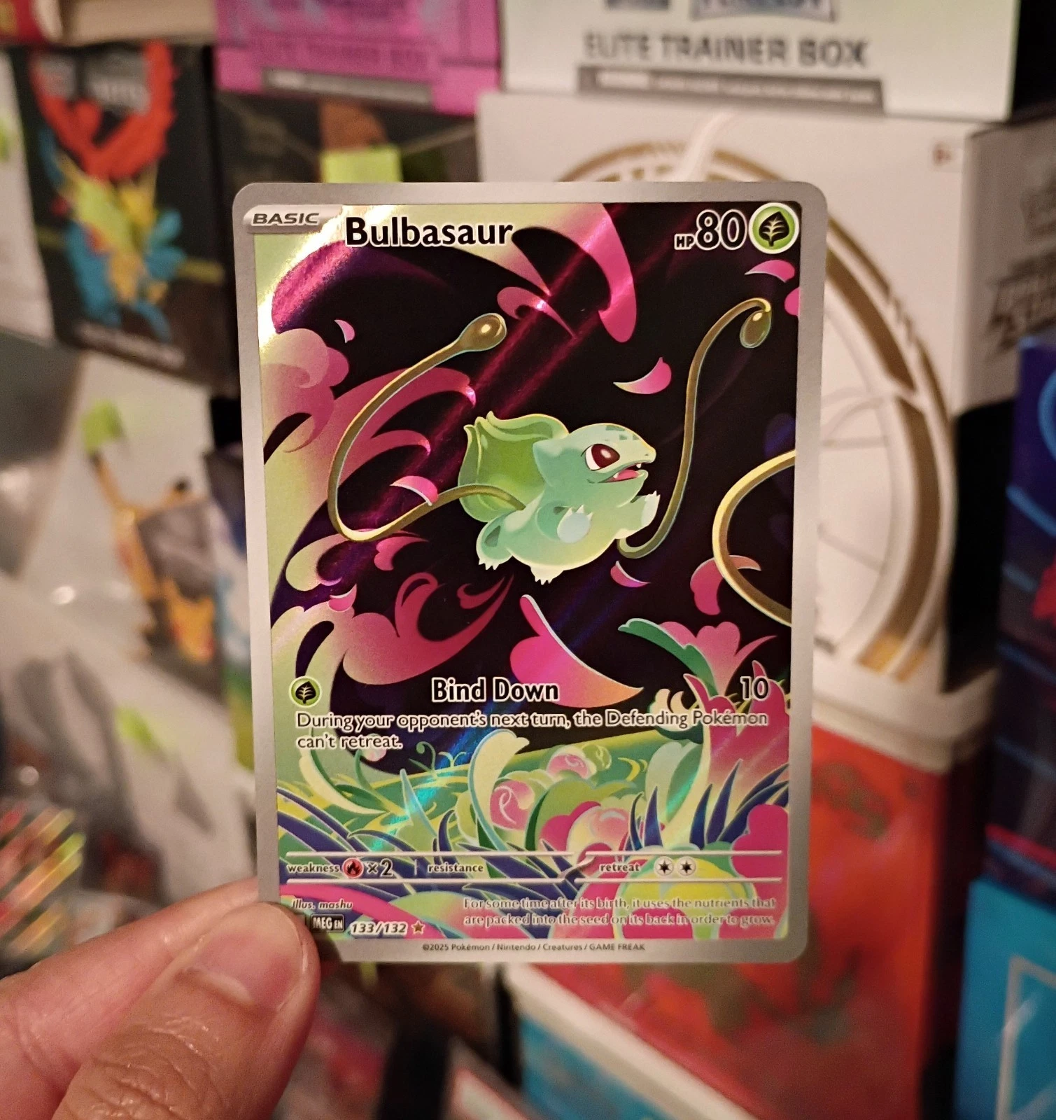 Pokemon Bulbasaur 133/132 Me01: Mega Evolution Holo