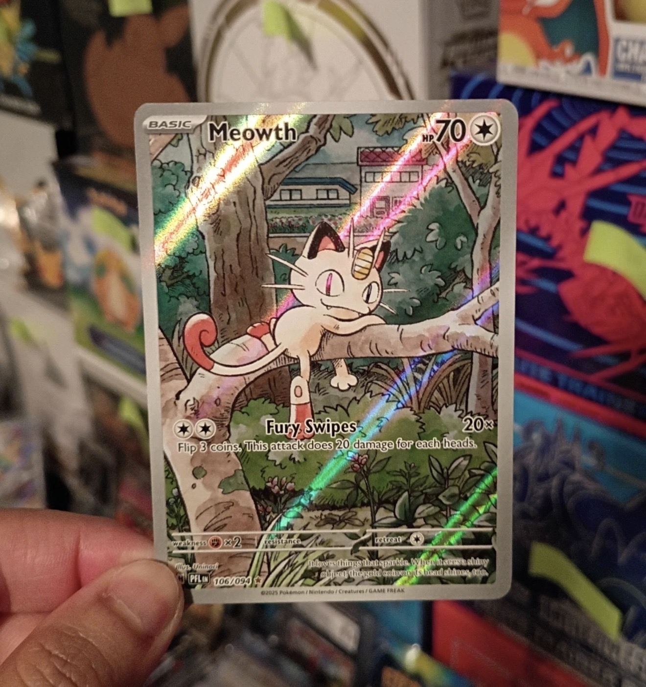 Pokemon Meowth 106/094 Me02: Phantasmal Flames Holo