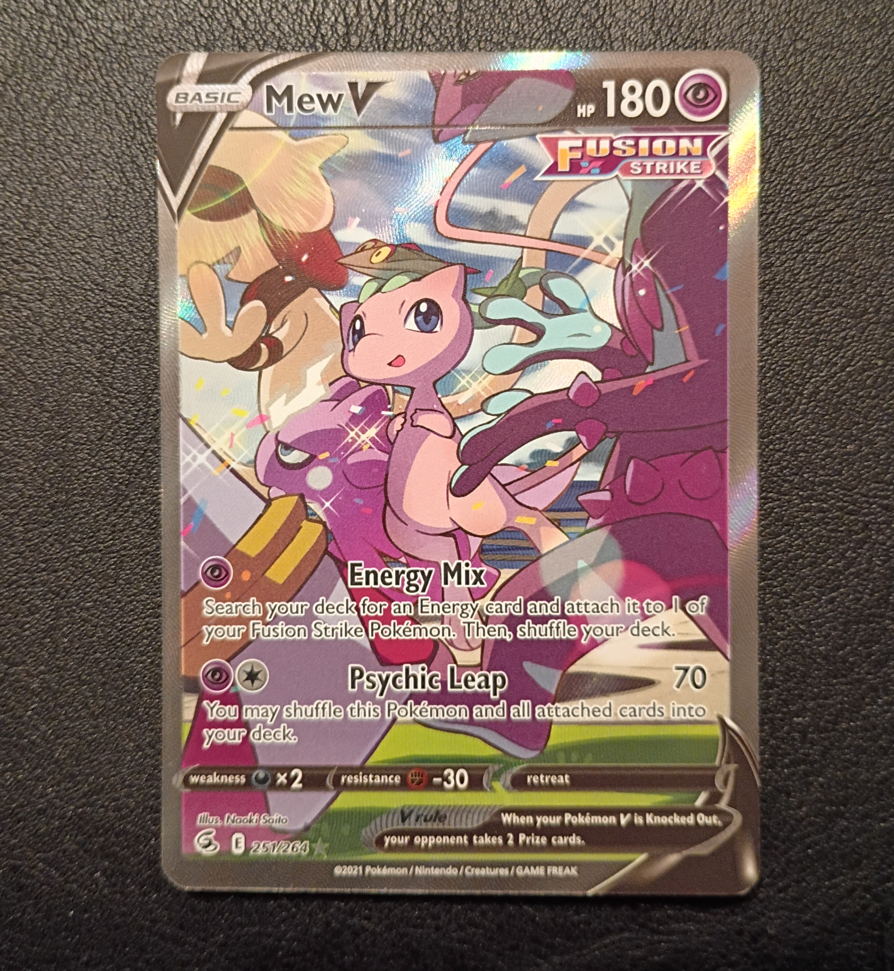 Pokemon Mew V (Alternate Full Art) 251/264 Swsh08: Fusion Strike Holo