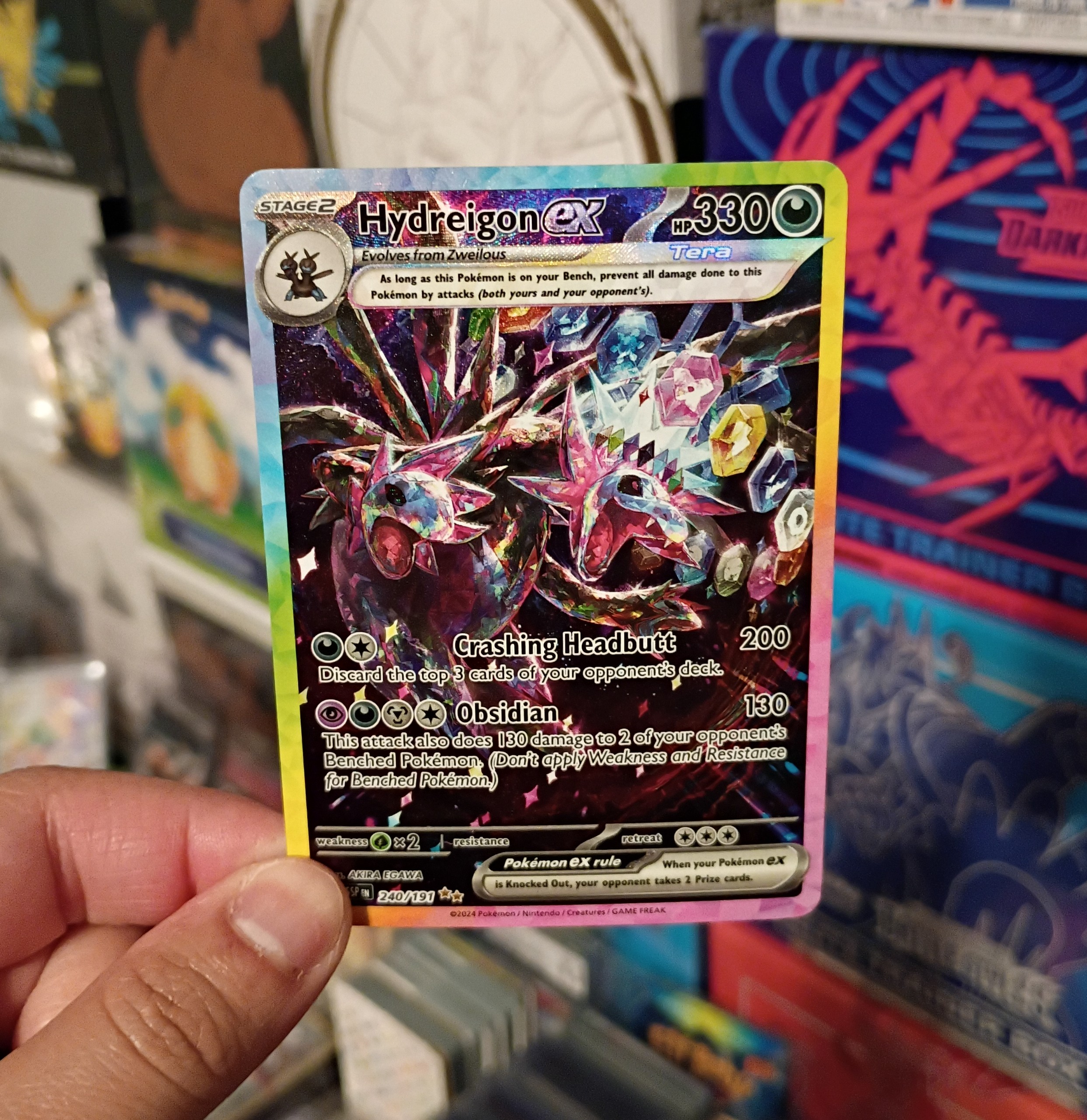 Pokemon Hydreigon ex 240/191 Sv08: Surging Sparks Holo