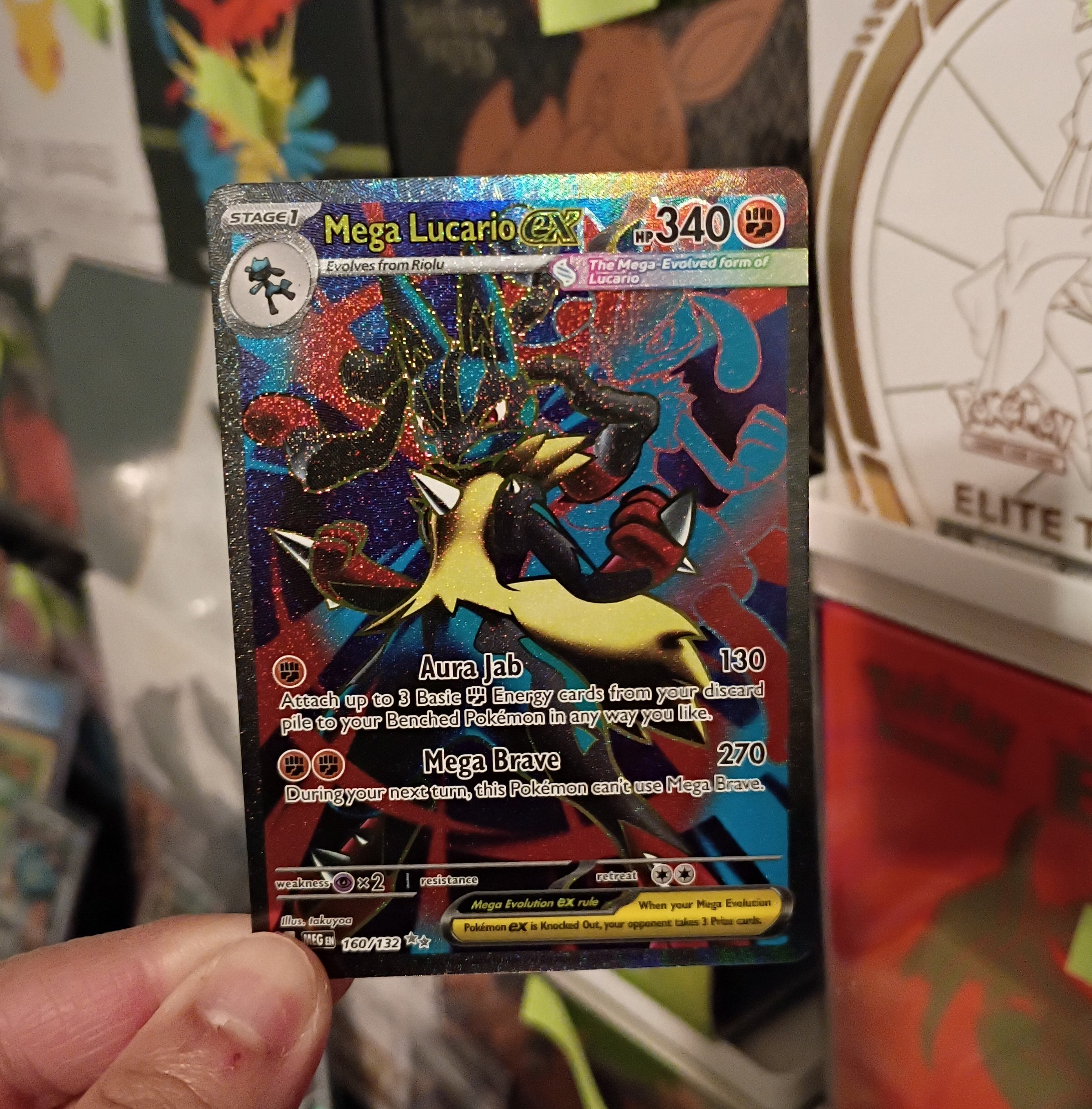 Pokemon Mega Lucario ex 160/132 Me01: Mega Evolution Holo