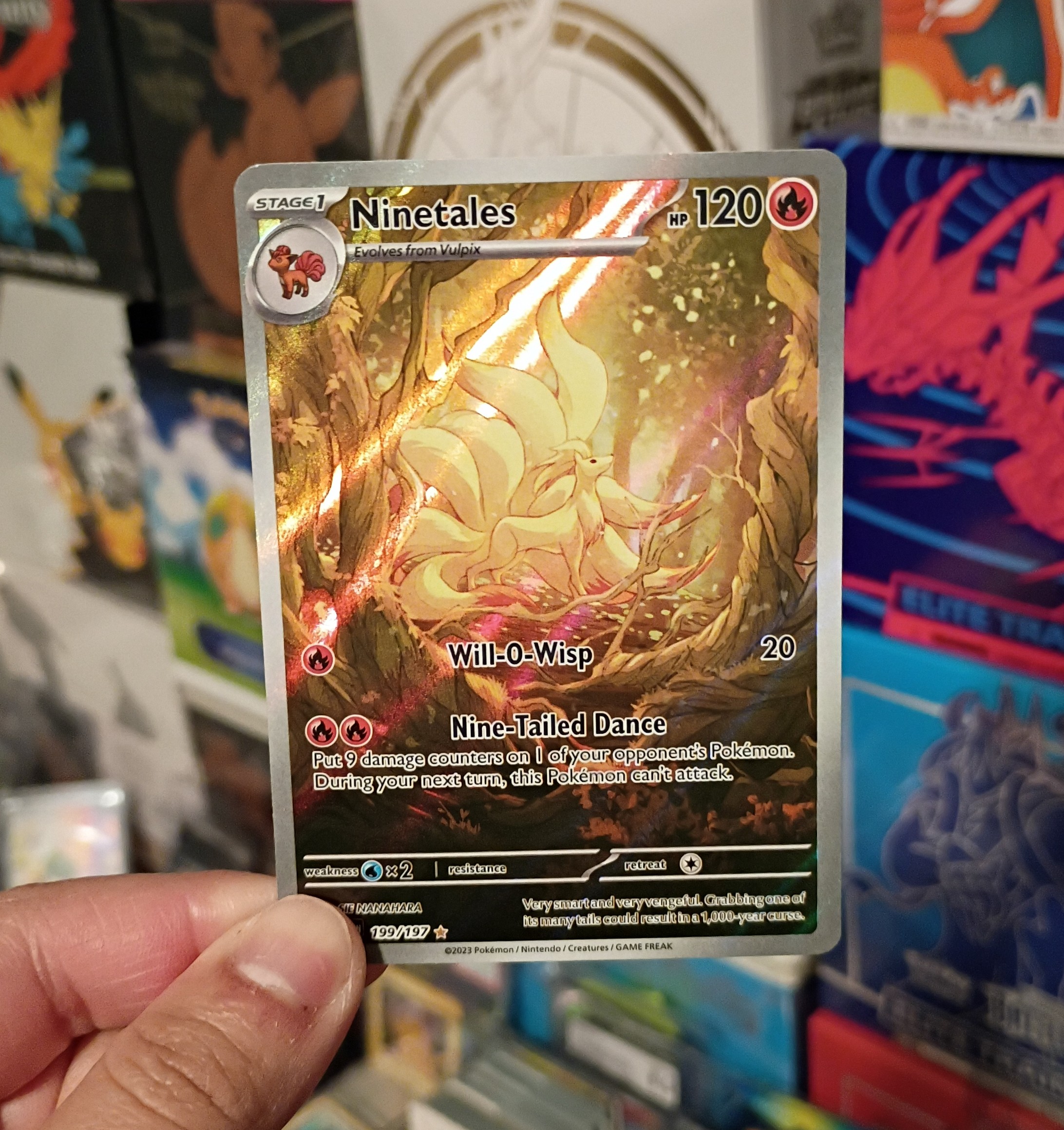 Pokemon Ninetales 199/197 SV03: Obsidian Flames Holo