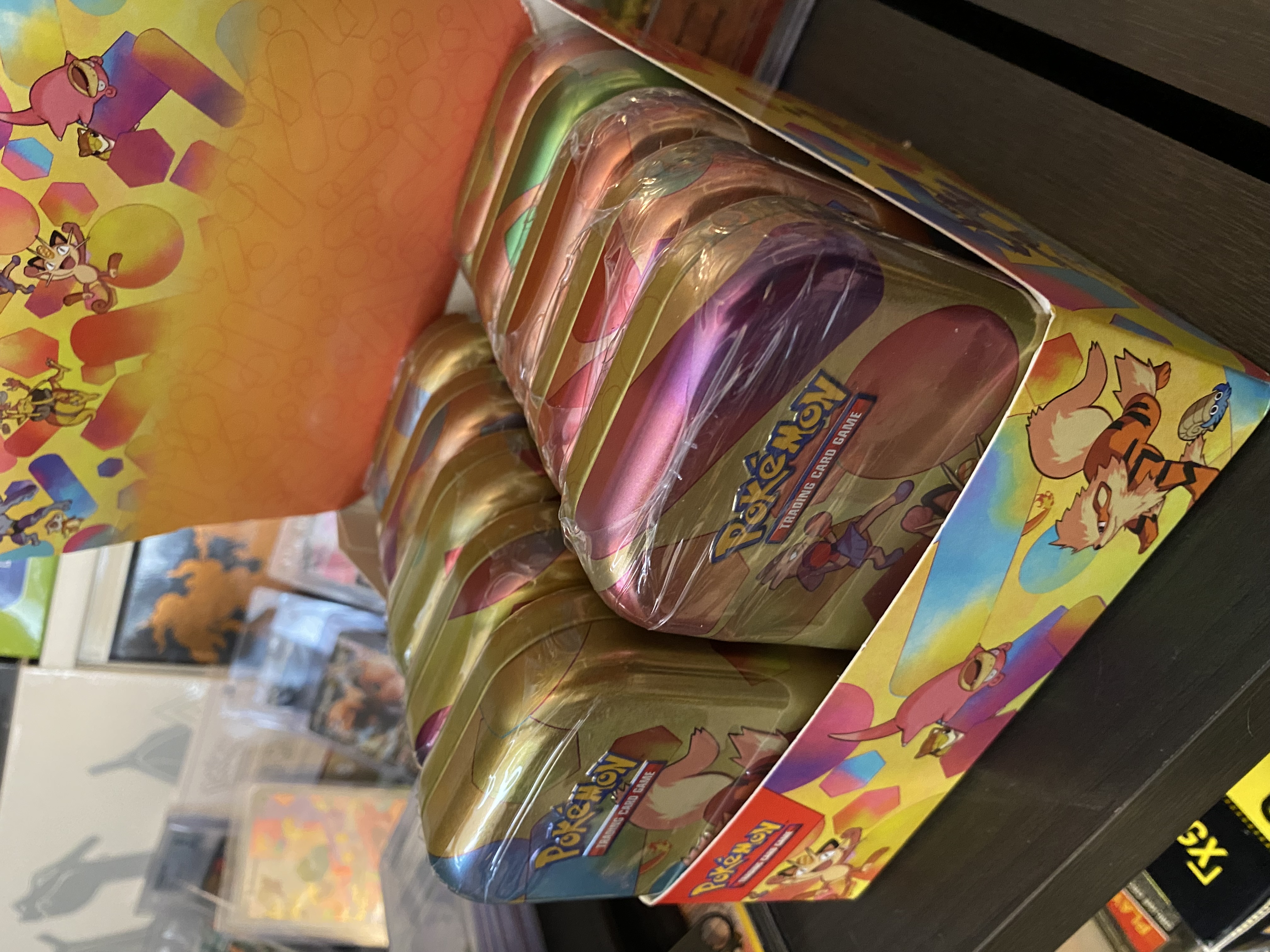 Pokemon Scarlet & Violet 151 Mini Tins Display Case - 10X Factory Sealed Tins