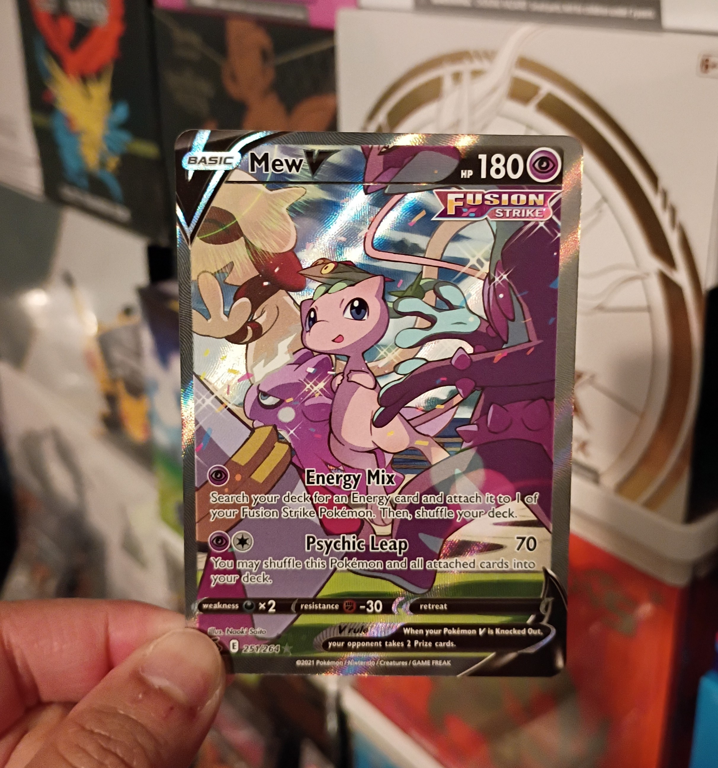 Pokemon Mew V (Alternate Full Art) 251/264 Swsh08: Fusion Strike Holo