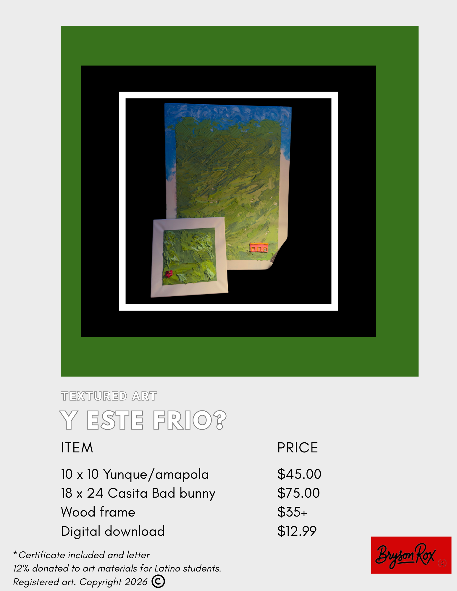 La casita bad bunny Textured Landscape Canvas