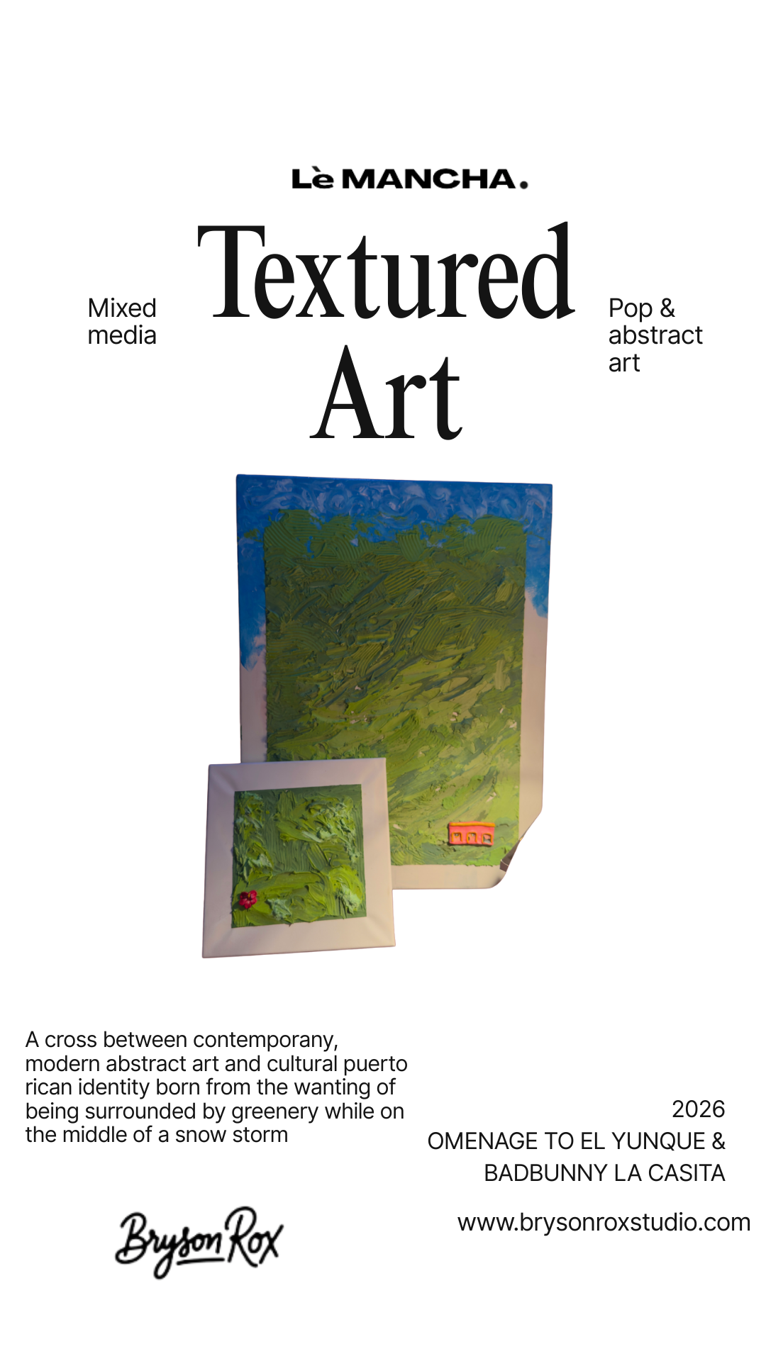 La casita bad bunny Textured Landscape Canvas