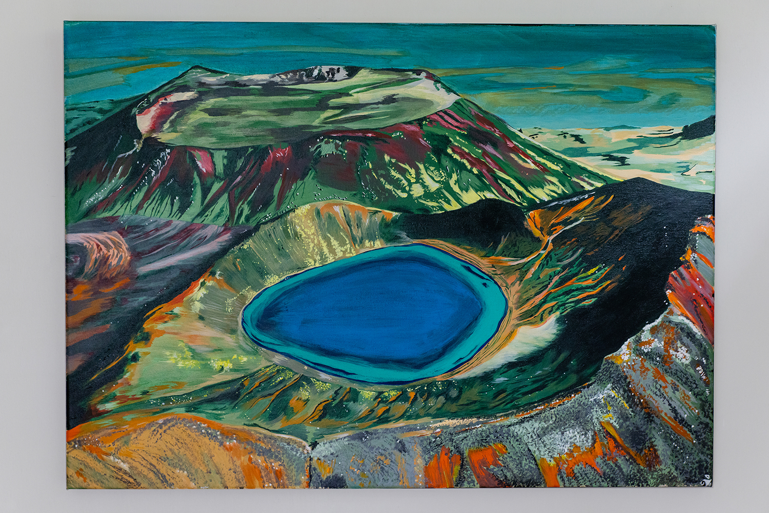 Blue lake crater