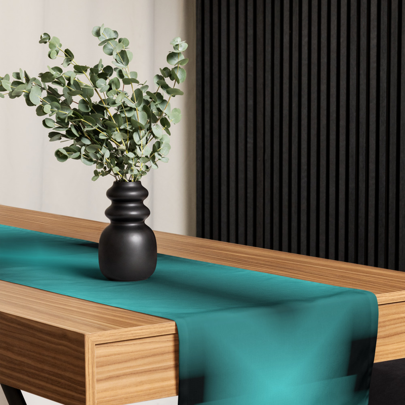 Turquoise & Black Squares Table runner