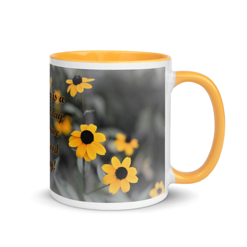 Yellow Flower Mug with Color Inside