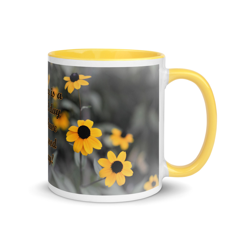Yellow Flower Mug with Color Inside