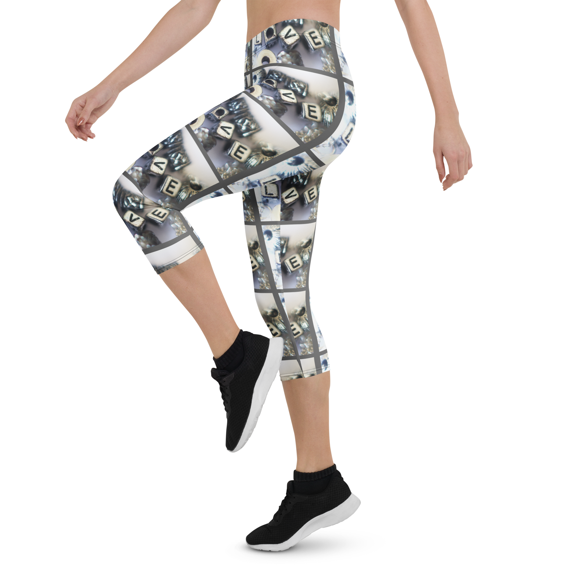 Love Blocks Capri Leggings