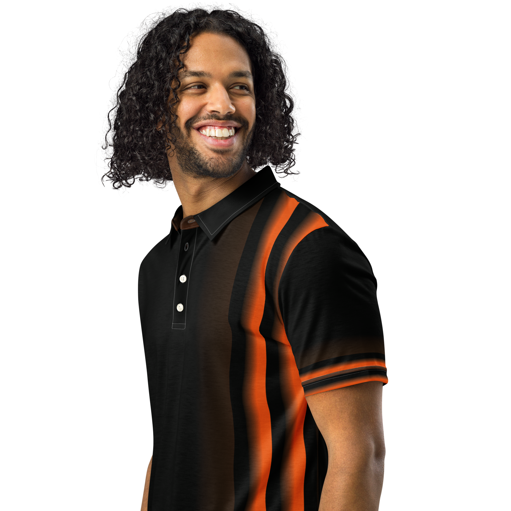 Orange Bars Men’s slim fit polo