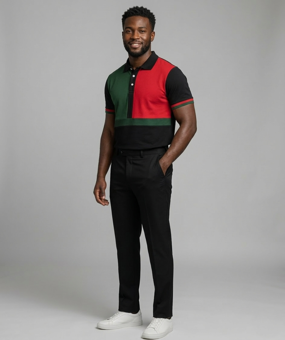 Black Red Green Men’s slim fit polo