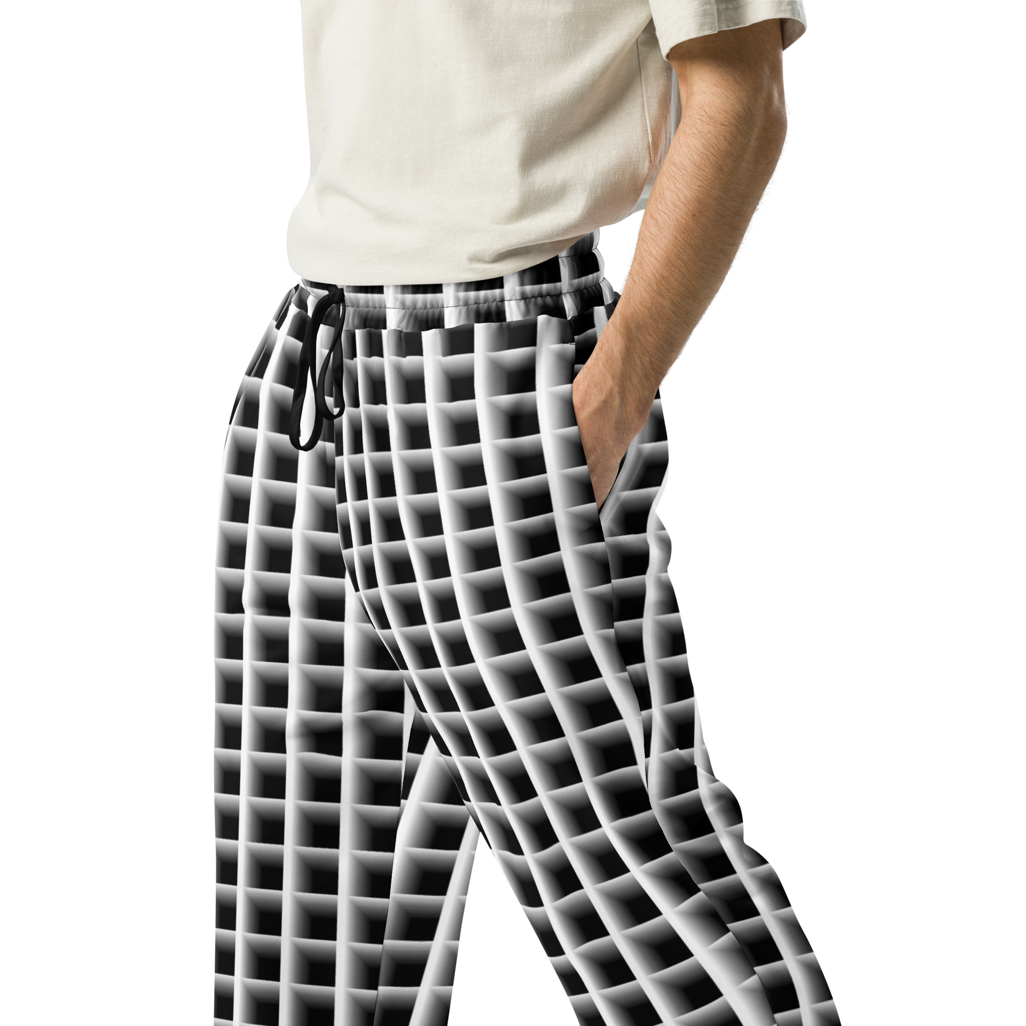 Black Squares Wide-leg joggers