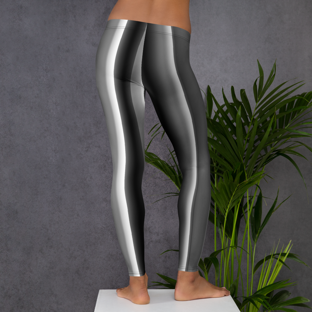 Black White Gray Bar Leggings