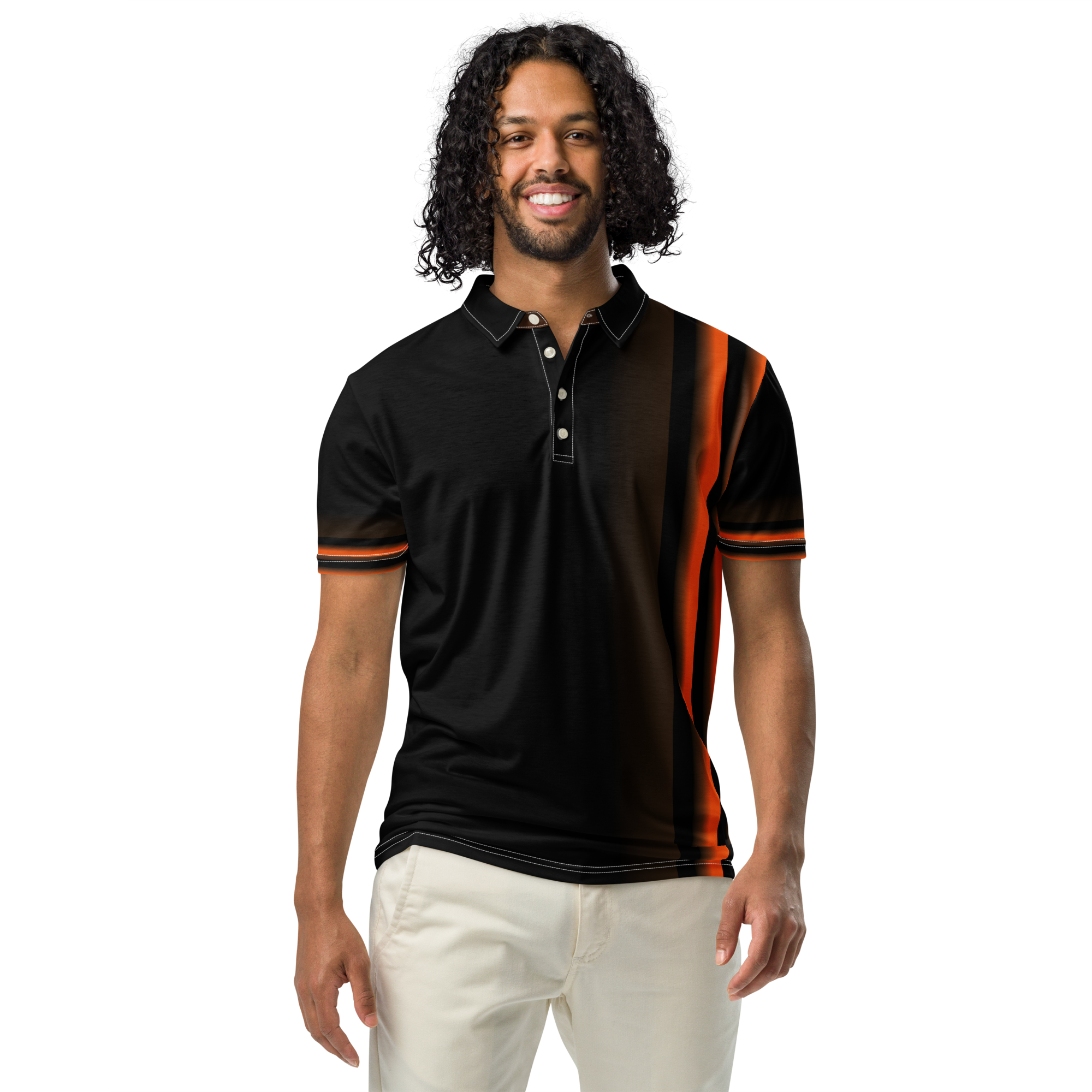 Orange Bars Men’s slim fit polo