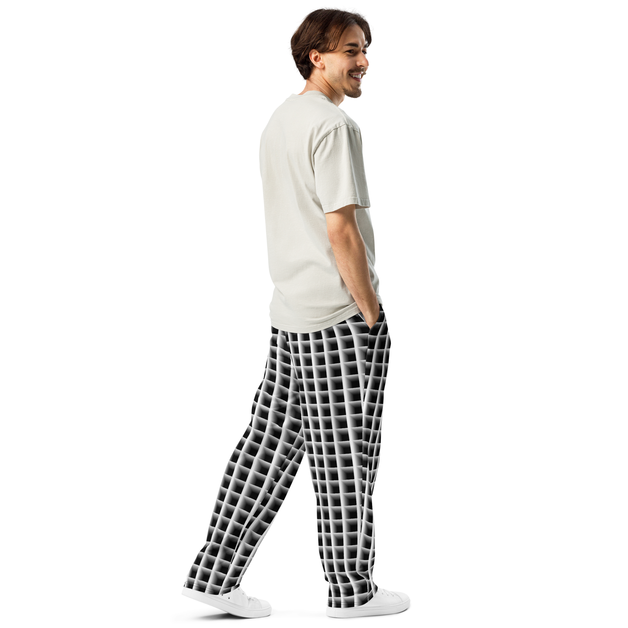 Black Squares Wide-leg joggers