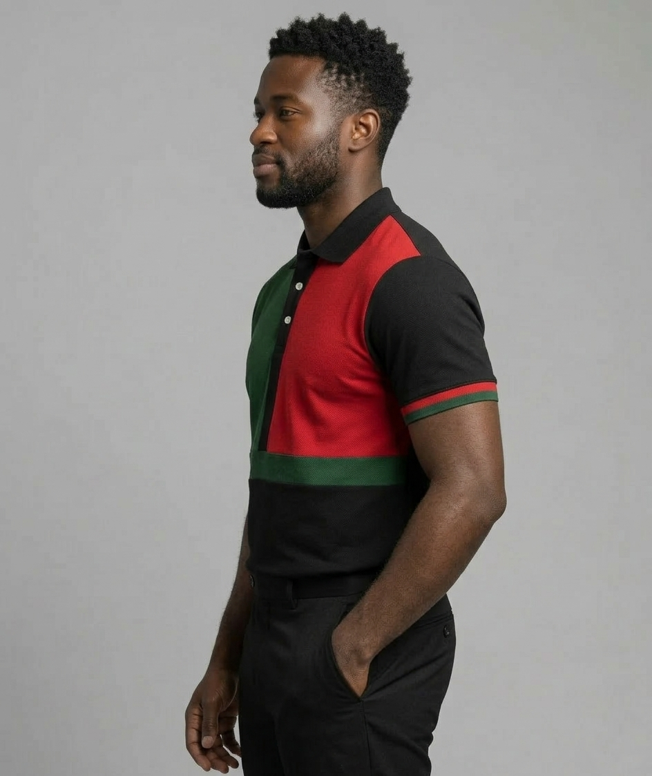 Black Red Green Men’s slim fit polo
