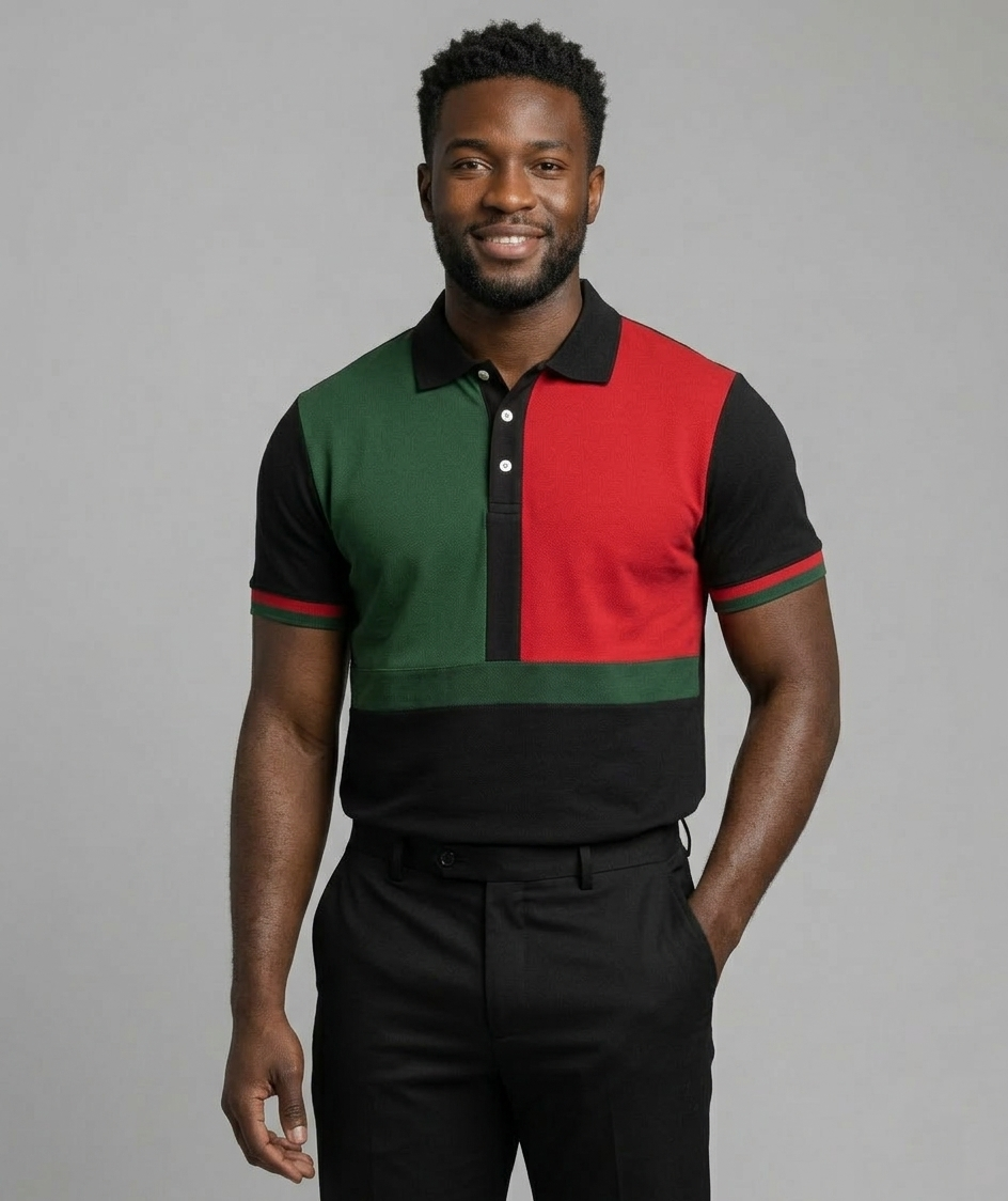 Black Red Green Men’s slim fit polo