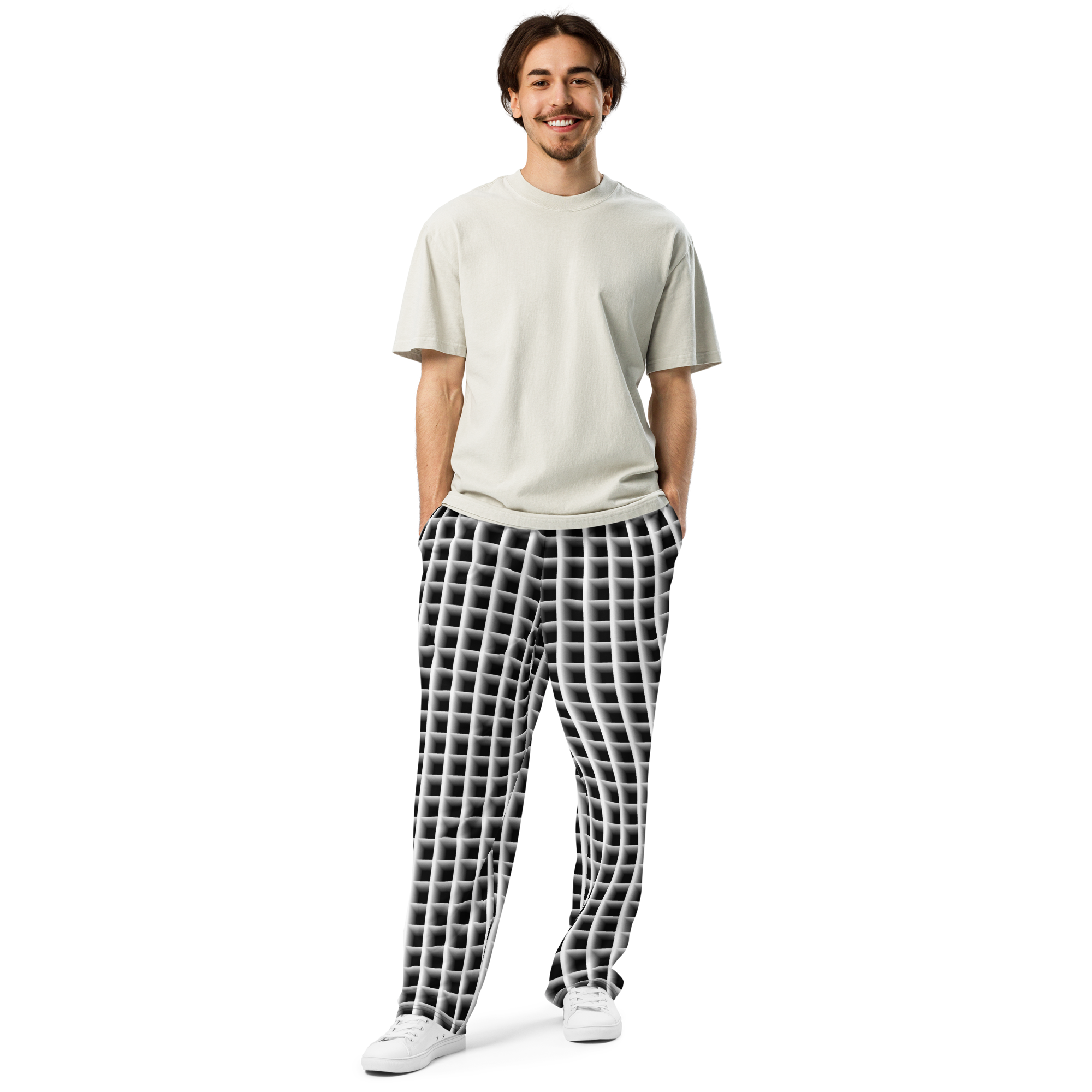 Black Squares Wide-leg joggers