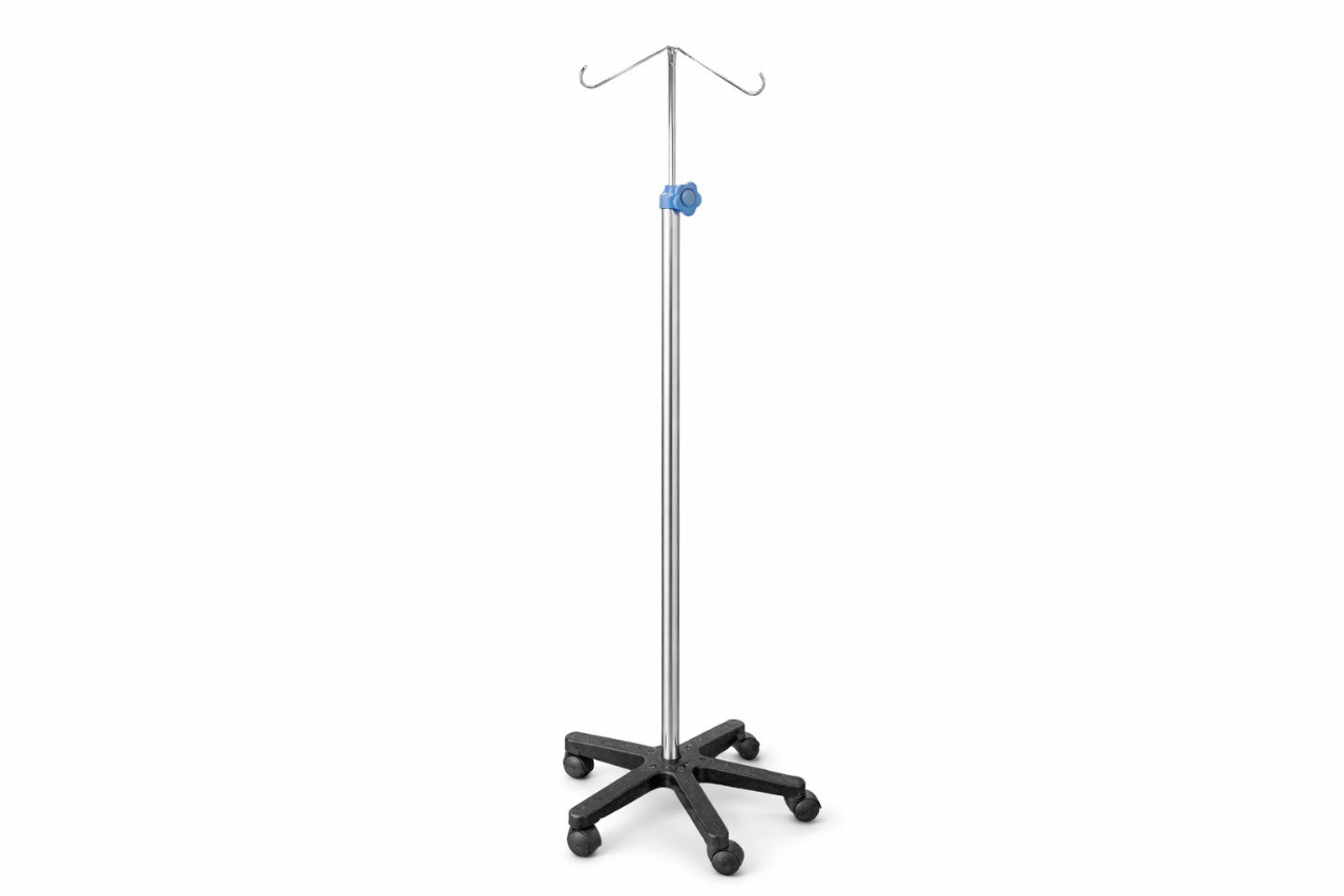 Full Stainless Steel IV Stand – 5 Leg Heavy Duty