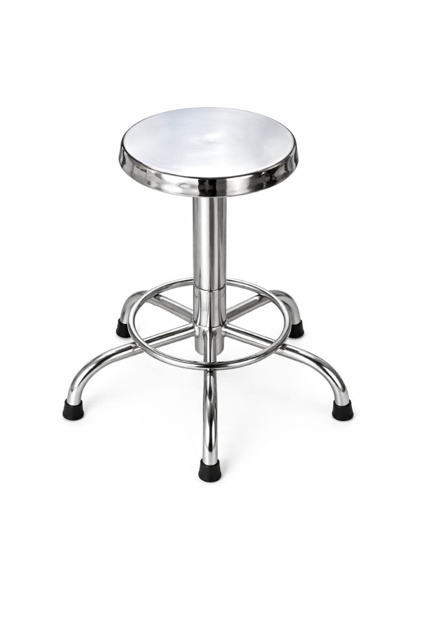 Stainless Steel Patient Stool – 5 Leg (Height Adjustable)