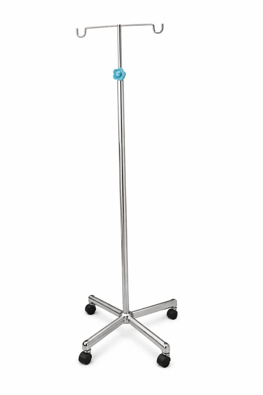 Full Stainless Steel IV Stand – 4 Wheel Model
