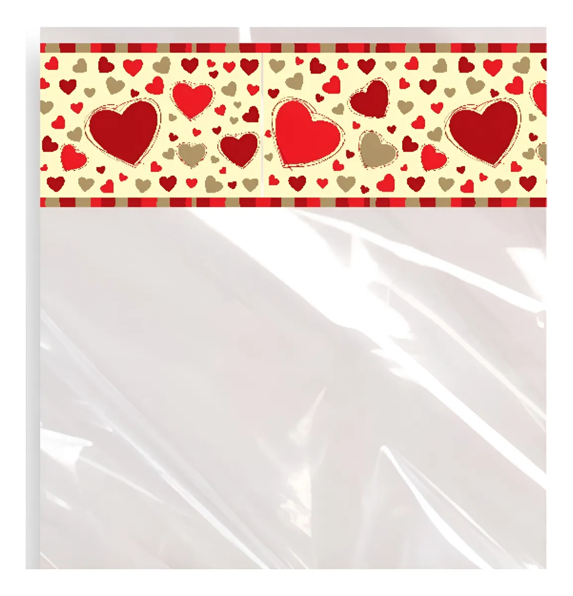 Saco Cesta Poli Transparente Decorado 60x74