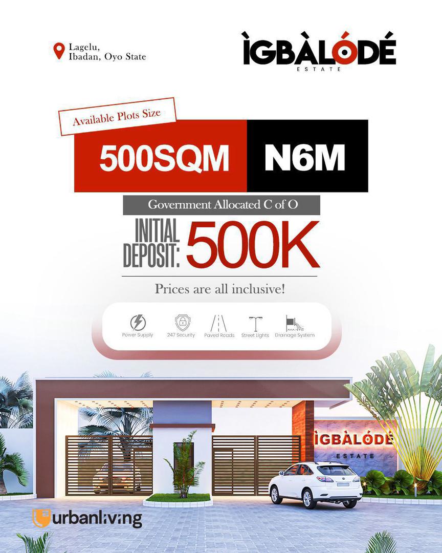 500sqm plots of land along the Ibadan-Iwo Road, Lagelu, Ibadan