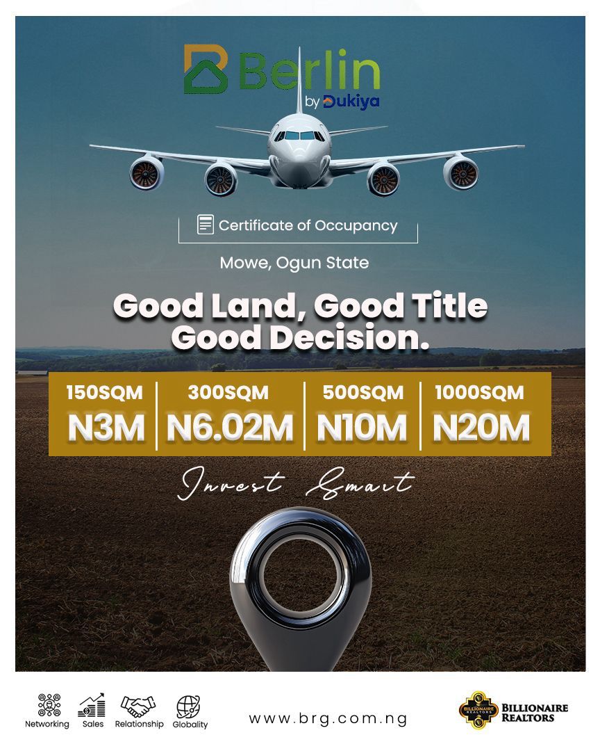 150sqm to 1000sqm mixed-use land at Abaren Road, Mowe, Ogun State