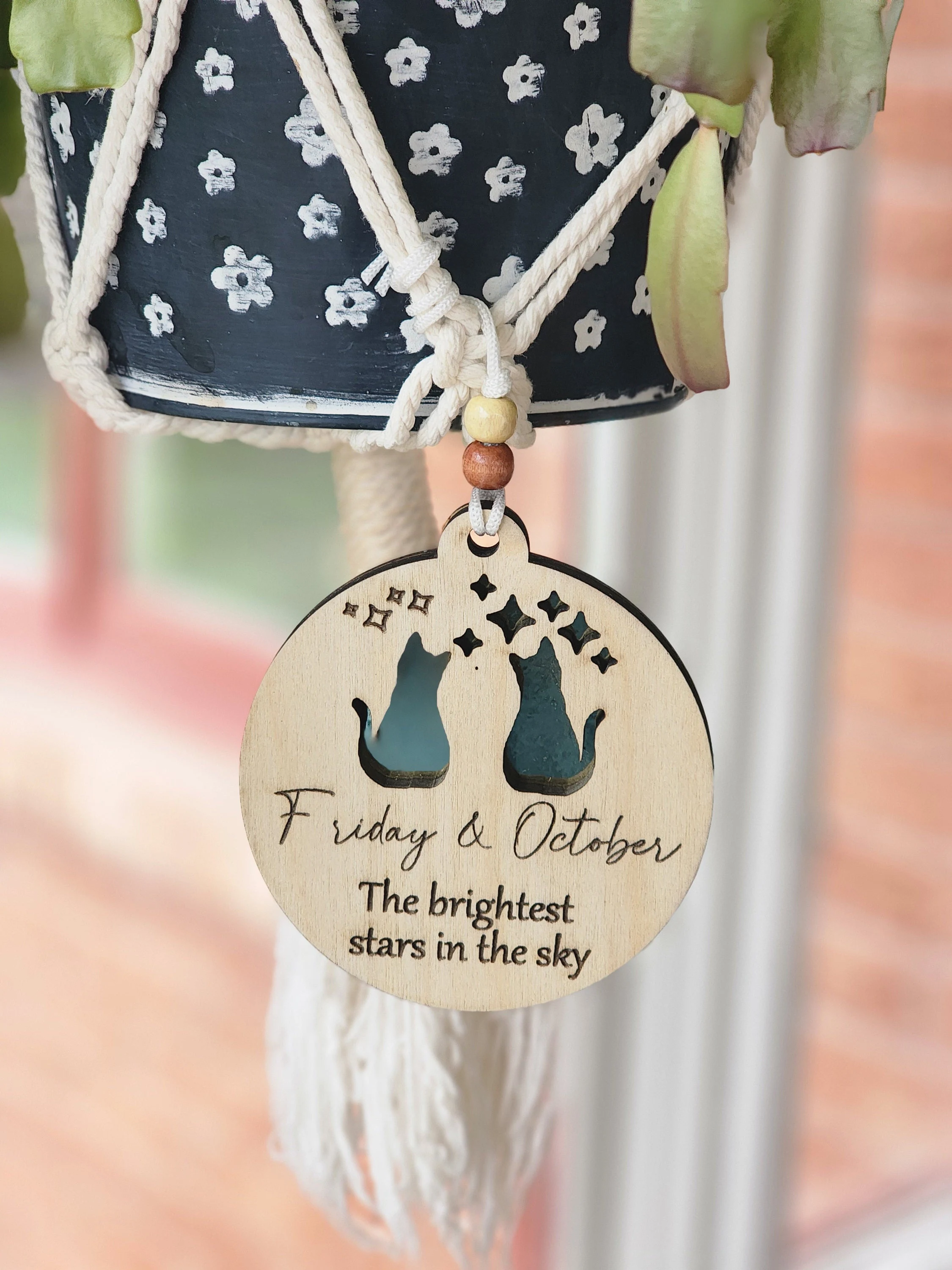 Personalized Cat Memorial Wood Ornament