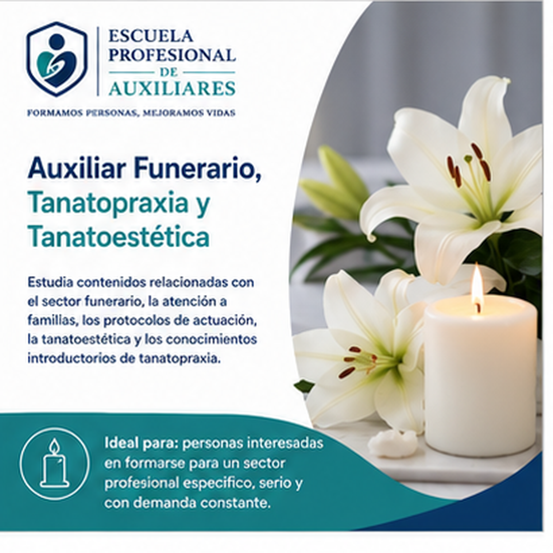 Auxiliar Funerario, Tanatopraxia y Tanatoestética.