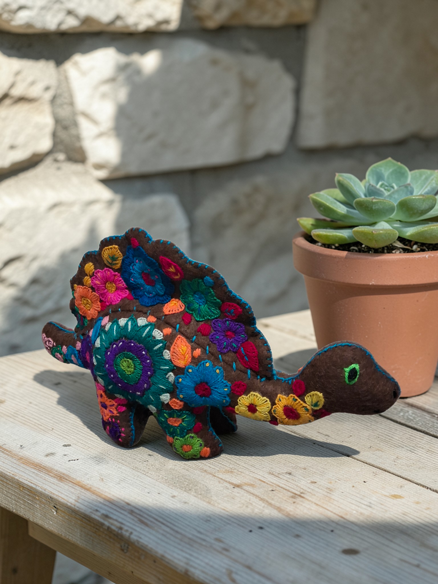 Handmade Felt Dinosaur Plush