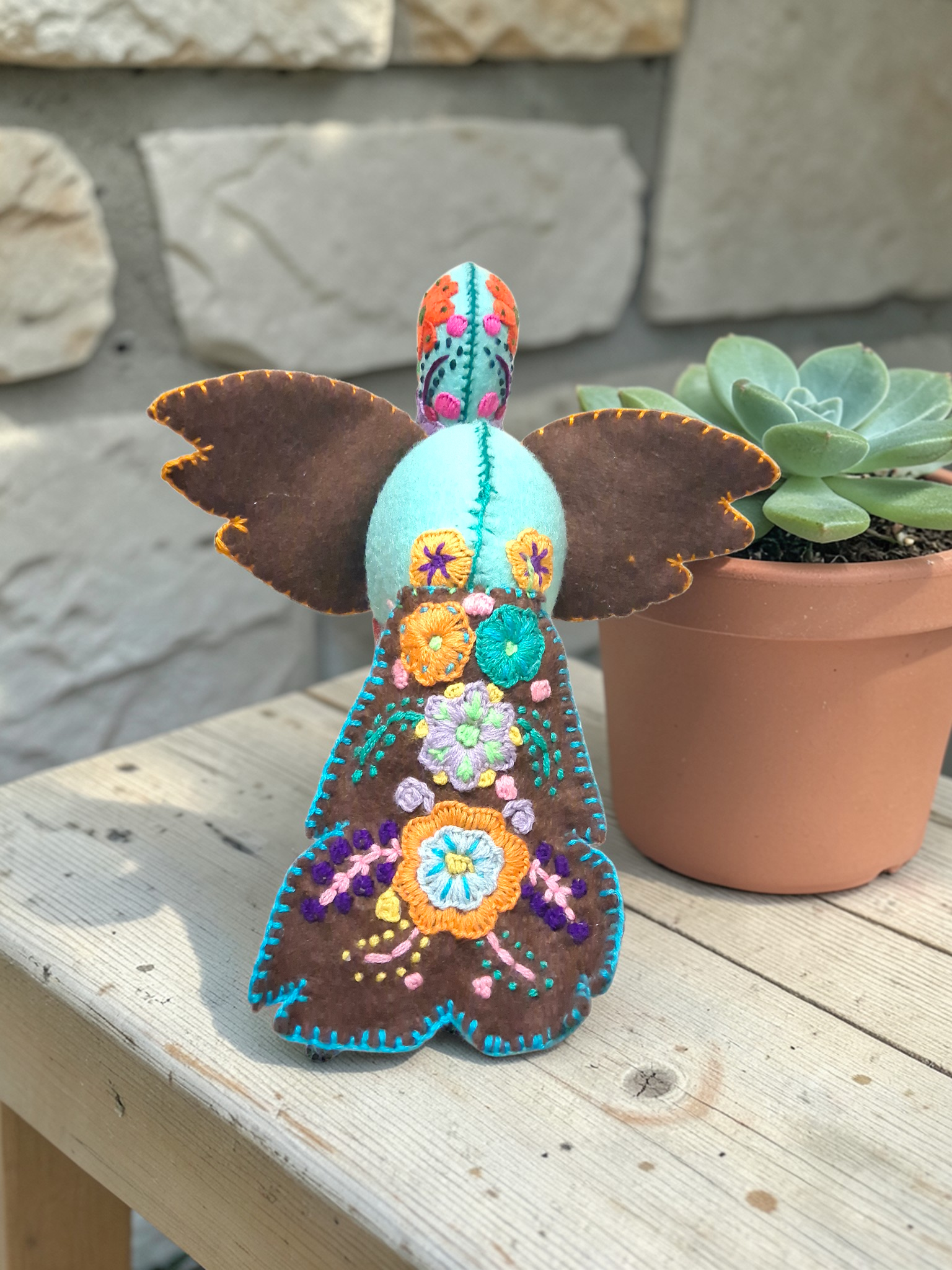 Embroidered Flamingo Plush