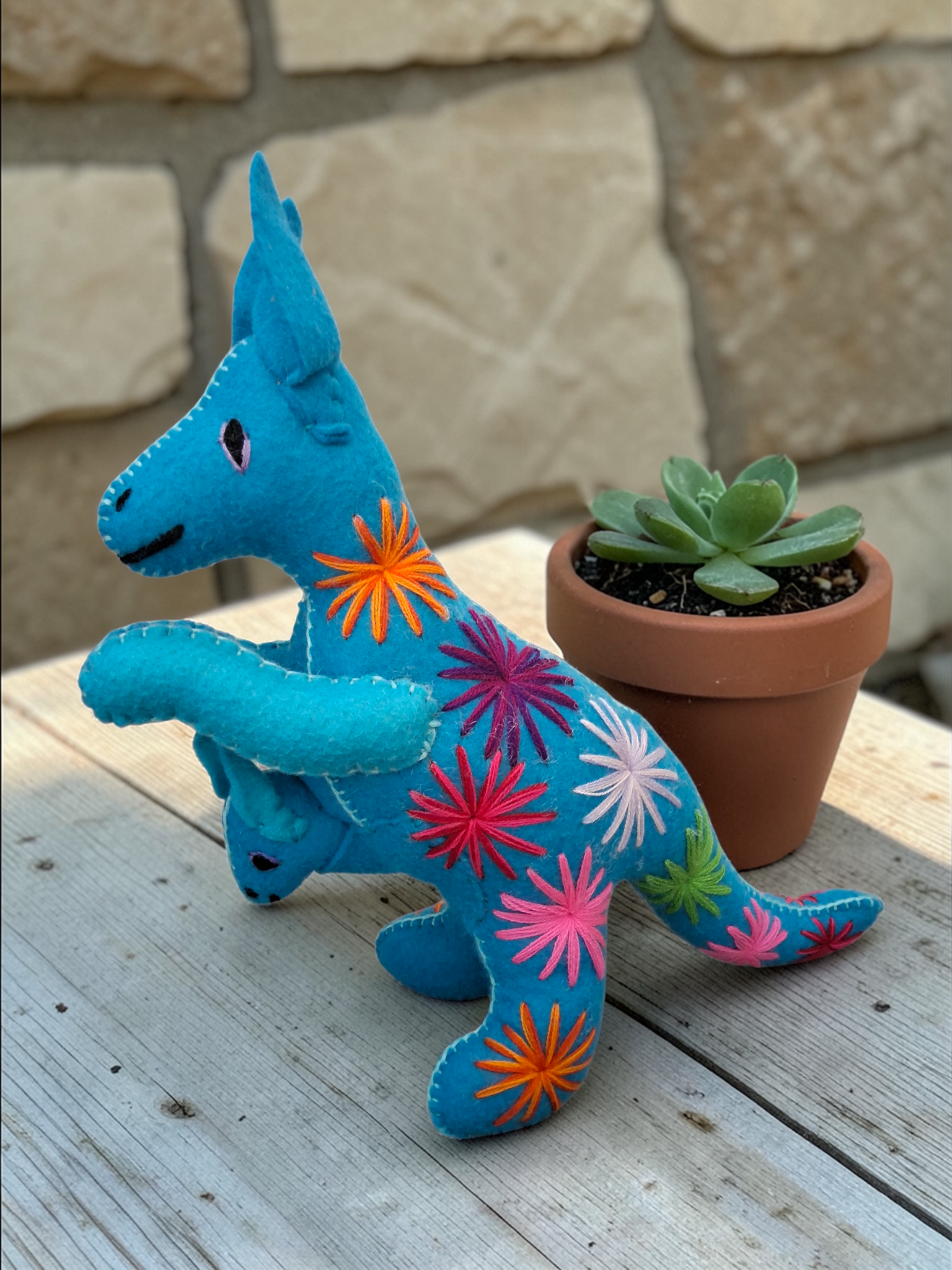 Handmade Felt Kangaroo Plush