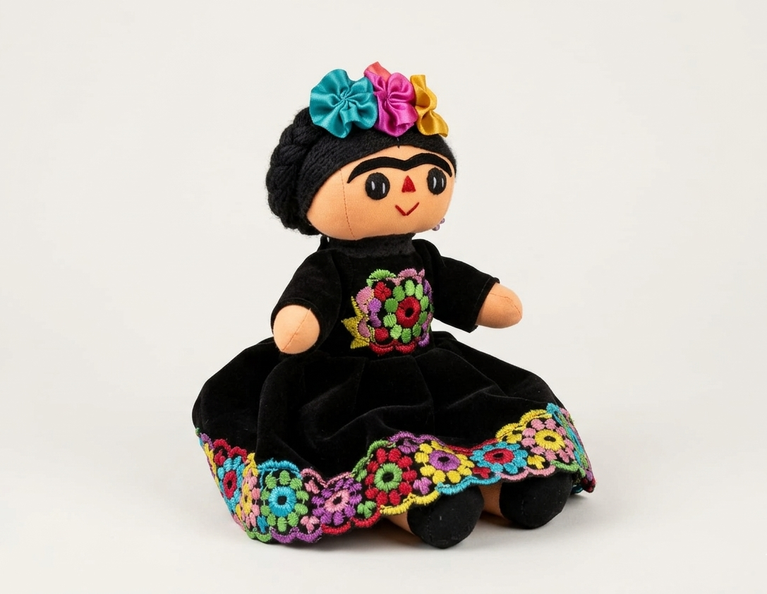 Frida-Inspired Plush Doll