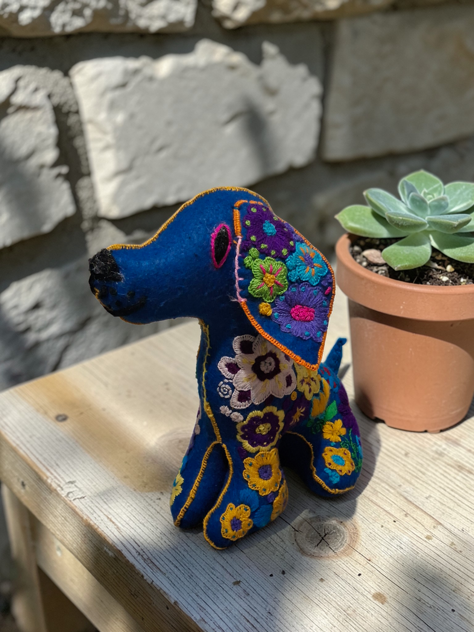Embroidered Plush Dog