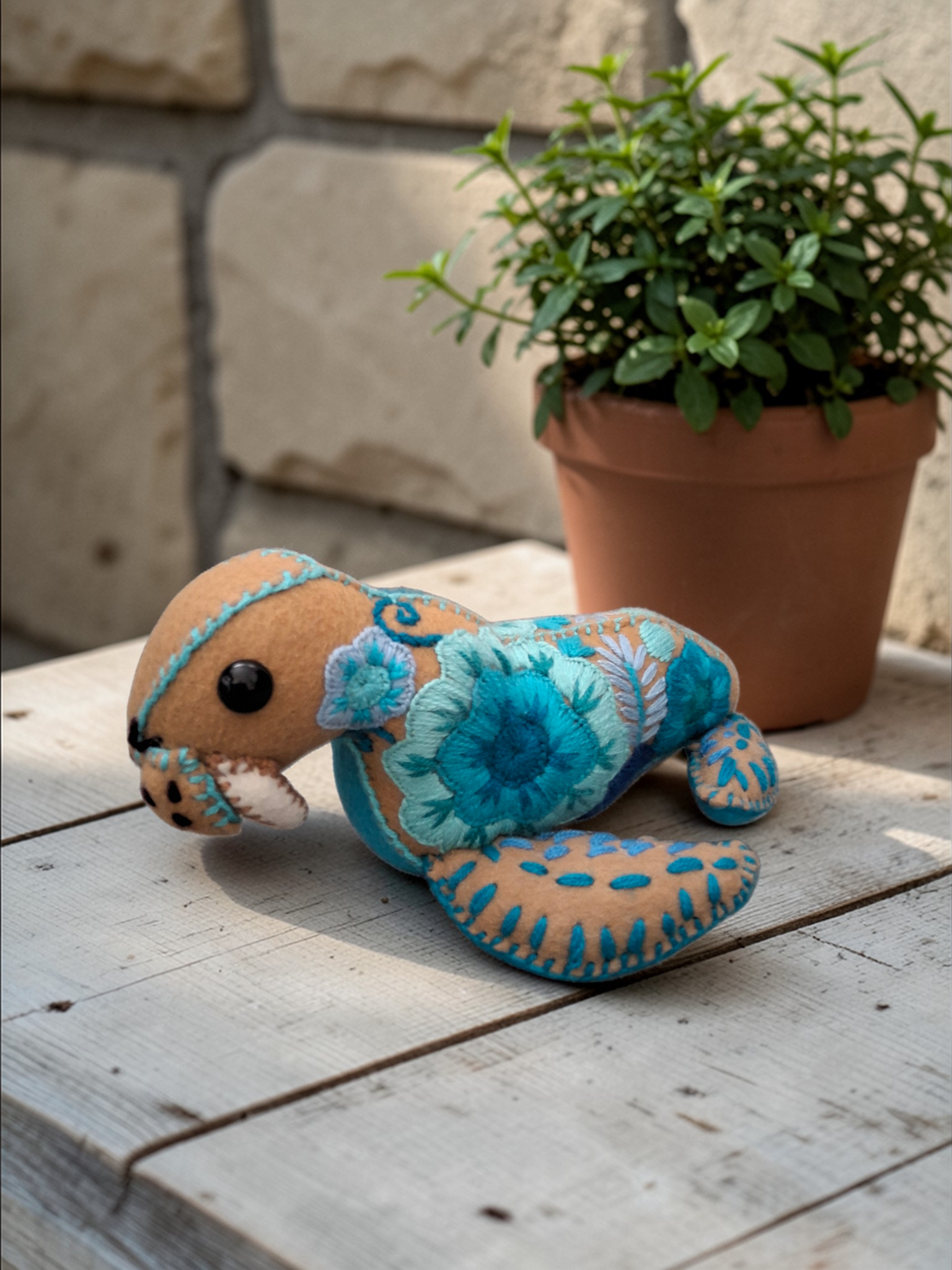 Embroidered Felt Walrus Plush