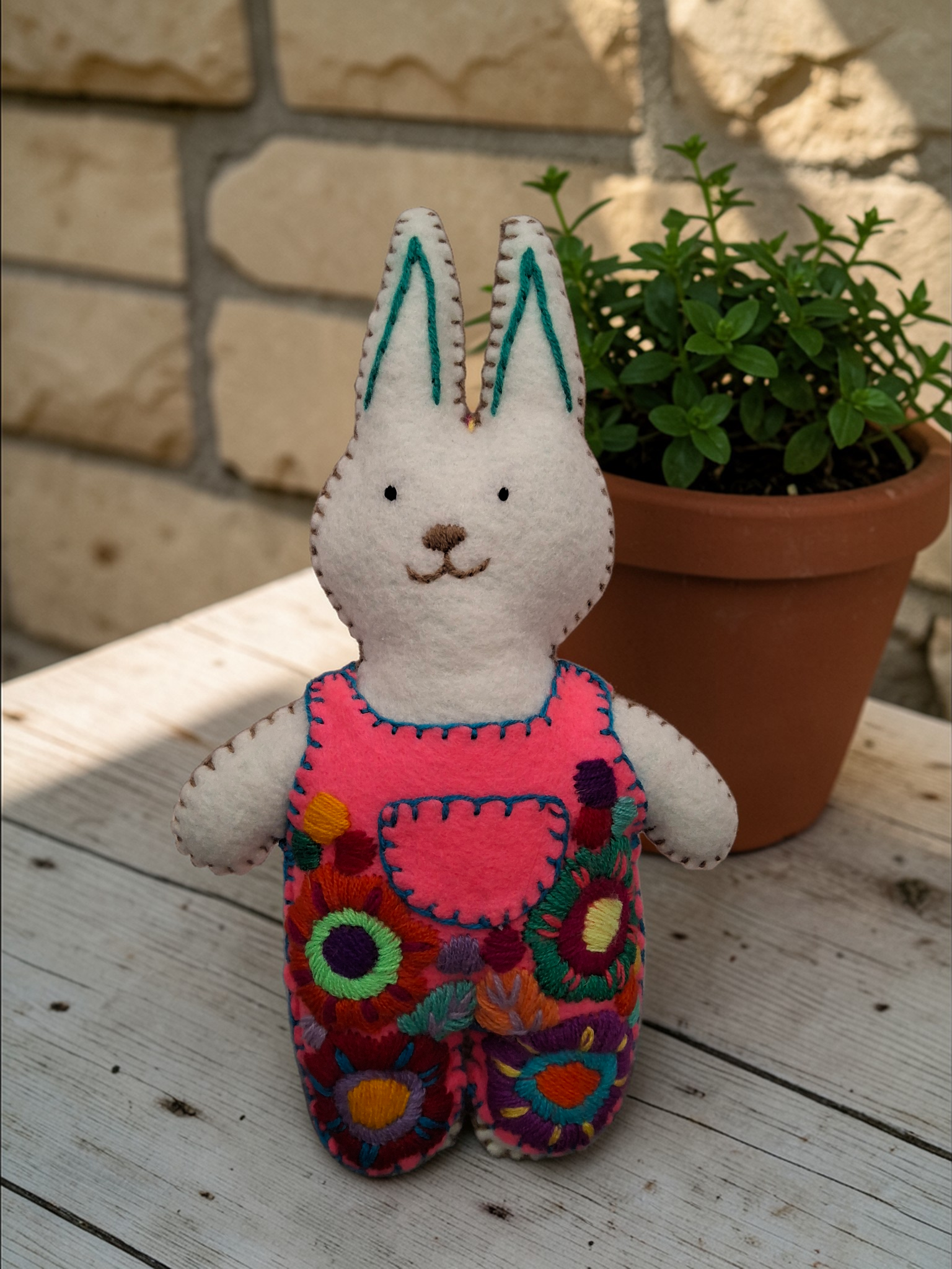 Embroidered Bunny Plush