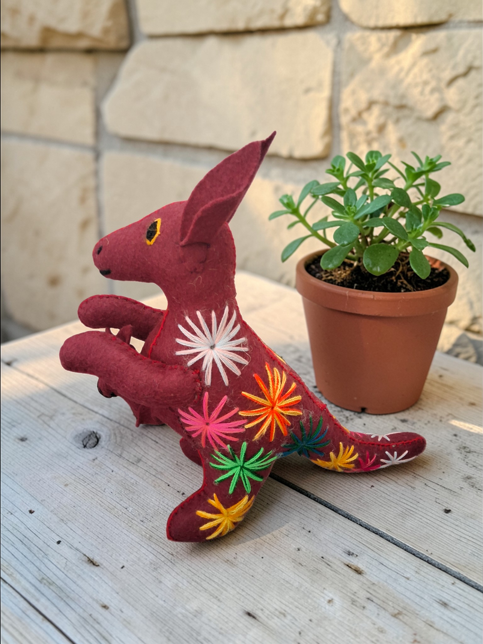 Handmade Felt Kangaroo Plush