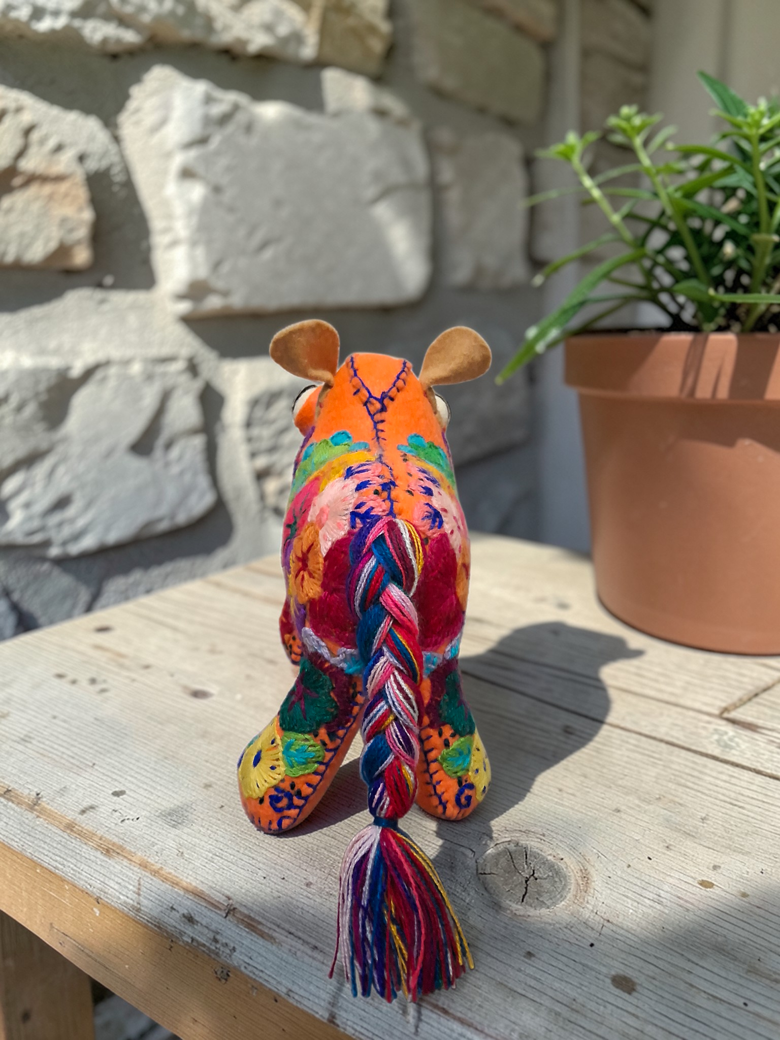 Handmade Felt Rhino Toy