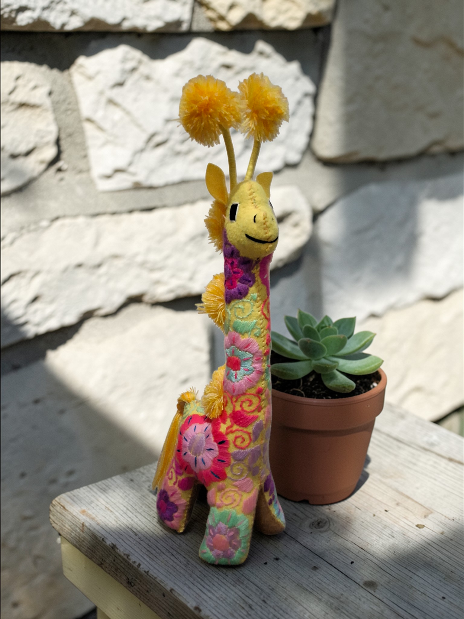 Embroidered Giraffe Plush